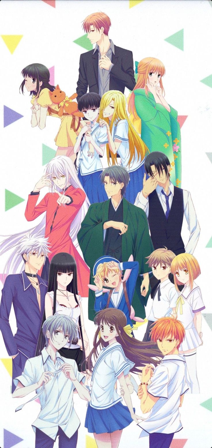 Fruits basket wallpaper Honda Tohru Soma Family Sohma Kyo Yuki Momiji Hatsuharu Rin Hiro Kisa Shigure Ayame Hatori Kureno Kagura Hana Uotani Ritsu Fruits Basket Wallpaper, Sohma Kyo, Honda Tohru, Basket Wallpaper, Anime Fruits Basket, Harem Anime, Fruits Basket Kyo, Fruits Basket Manga, Basket Anime