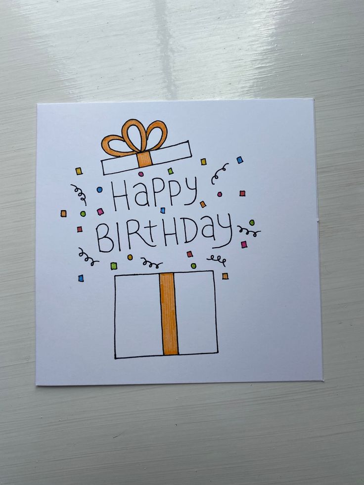 a birthday card with a present on it