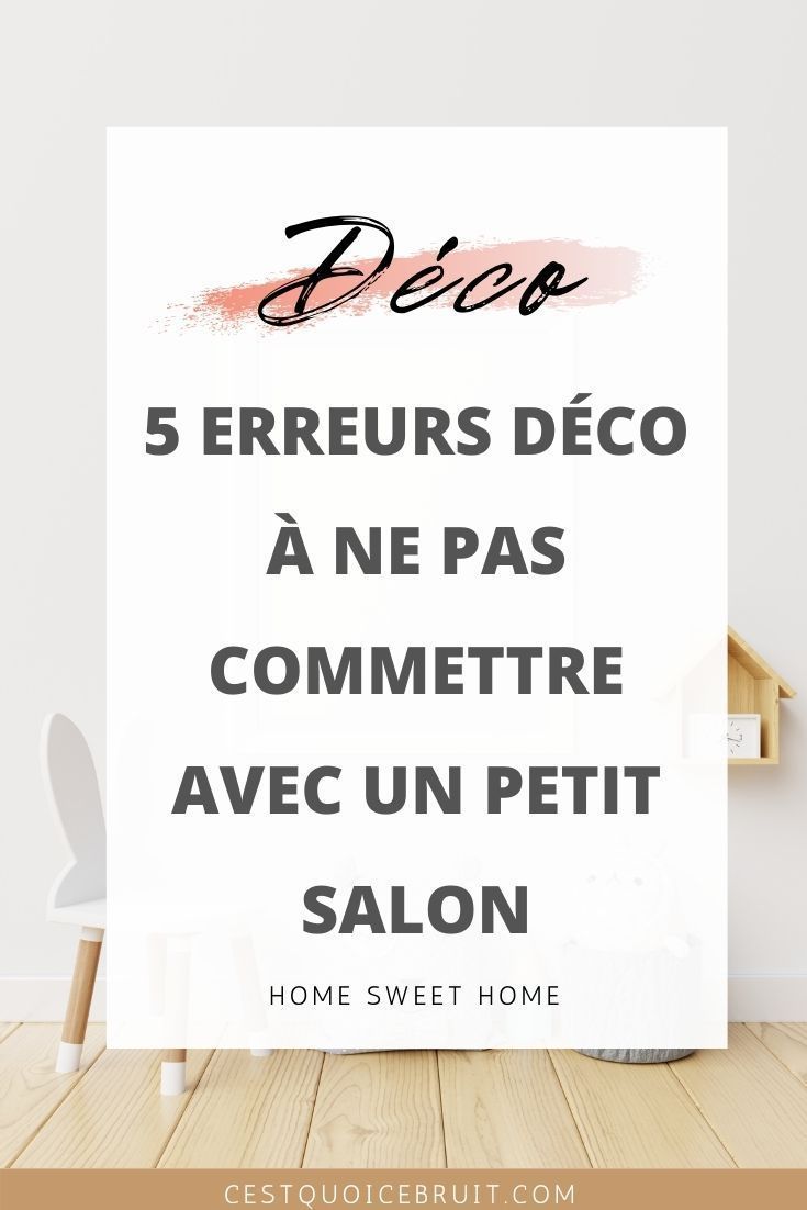 a white poster with the words 5 fereurs deco ave pas commettre ave un petit salon on it