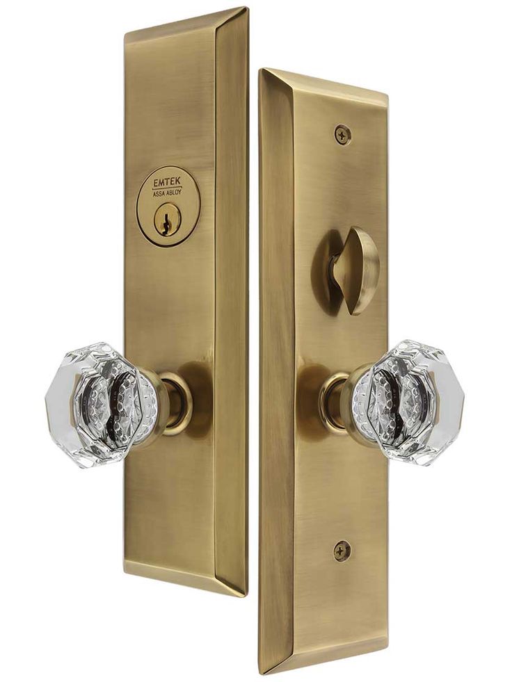 an image of a door handle with crystal knobs on the front and back doors