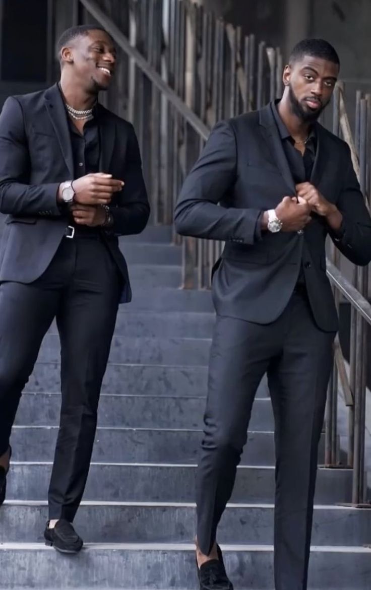 Urban Formal Mens Fashion, Modest Men Outfit, All Black Affair Outfits Men, All Black Outfit Quotes, Black Suit Men Prom, Mens Black Suit Outfit, Black Men Wedding Attire, Black Men Formal Outfit, Black Attire Wedding Guest