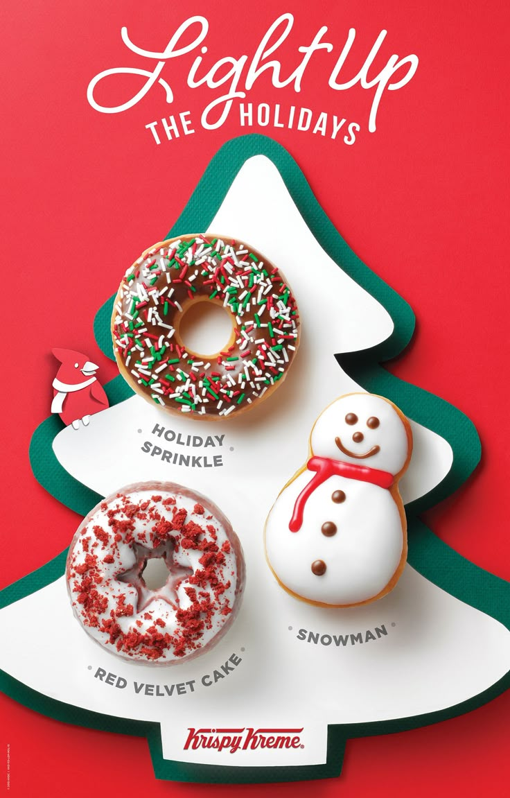 the holiday donuts are decorated with frosting and sprinkles