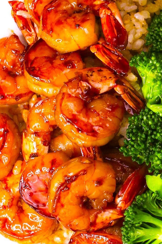 shrimp, broccoli and rice on a plate