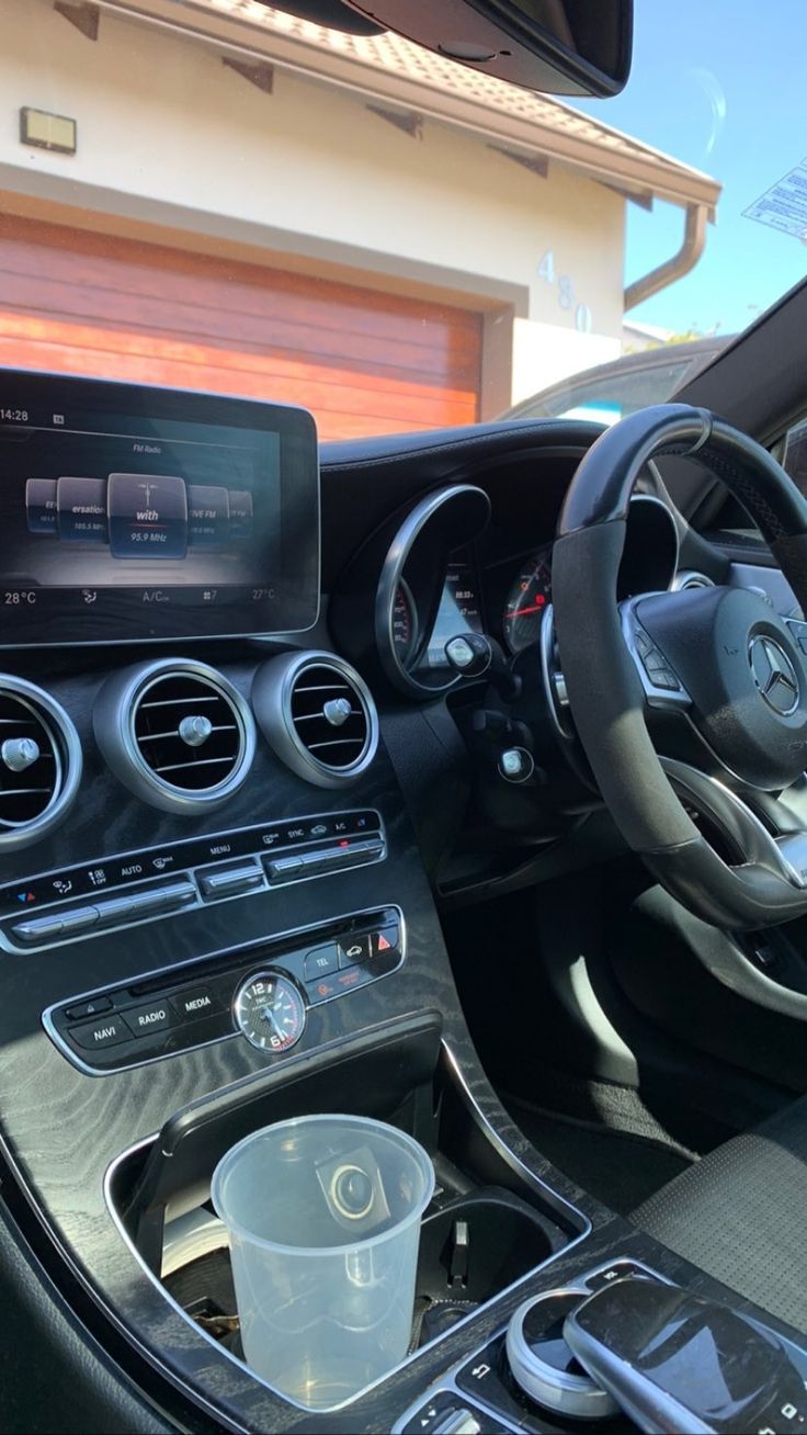 the interior of a mercedes benz vehicle