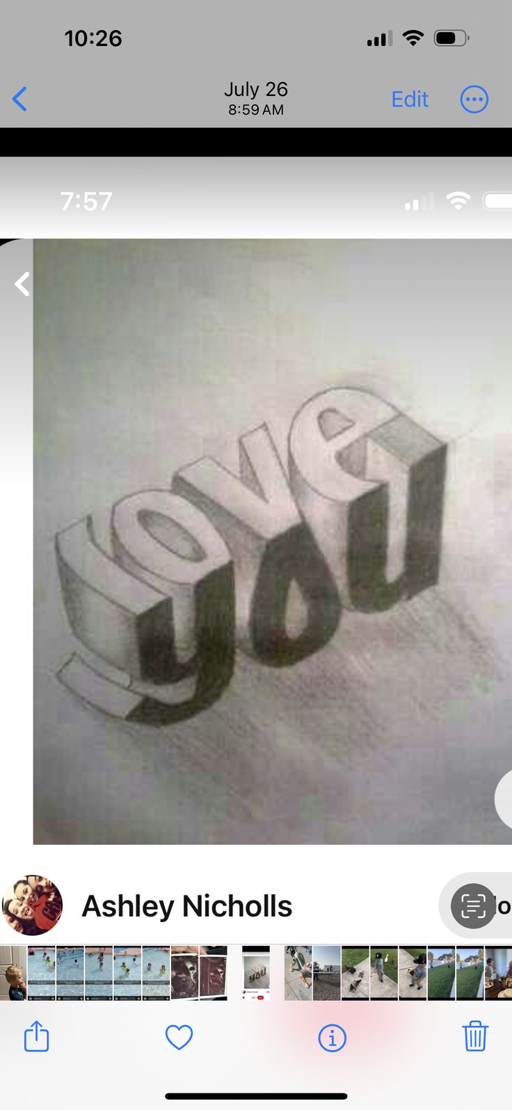 an instagram photo with the words love you spelled out