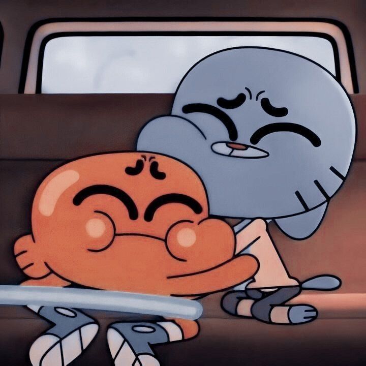 two cartoon characters are hugging each other on the bus together, one is holding a plate