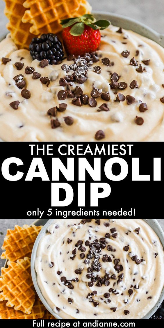 the cremest cannoli dip is made with only 3 ingredients needed