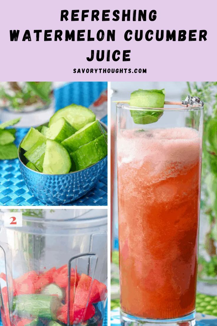 watermelon cucumber juice is the perfect summer drink for kids and adults