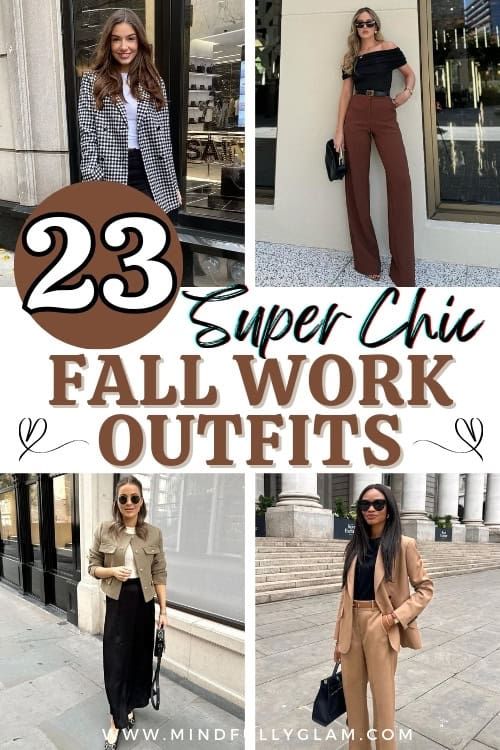 23 Chic Fall Work Outfits & Business Casual Outfits for Autumn Fall Work Looks For Women, Transition To Fall Outfits Work, Fall Fashion Office Outfits, Womens Fall Business Casual Outfits, September Business Casual Outfits, Women’s Fall Work Outfits, Fall Work Wardrobe, Women Fall Work Outfits, Transitional Fall Outfits For Work