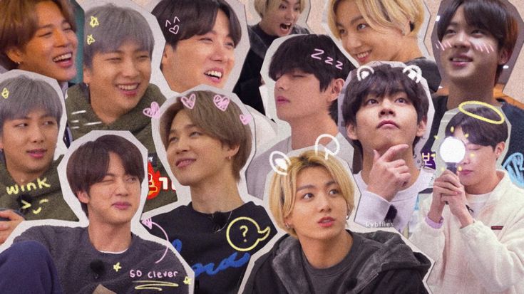 the collage shows many people with different facial expressions