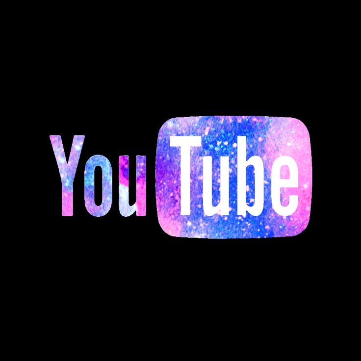 the youtube logo is shown in purple and blue with pink glitters on black background