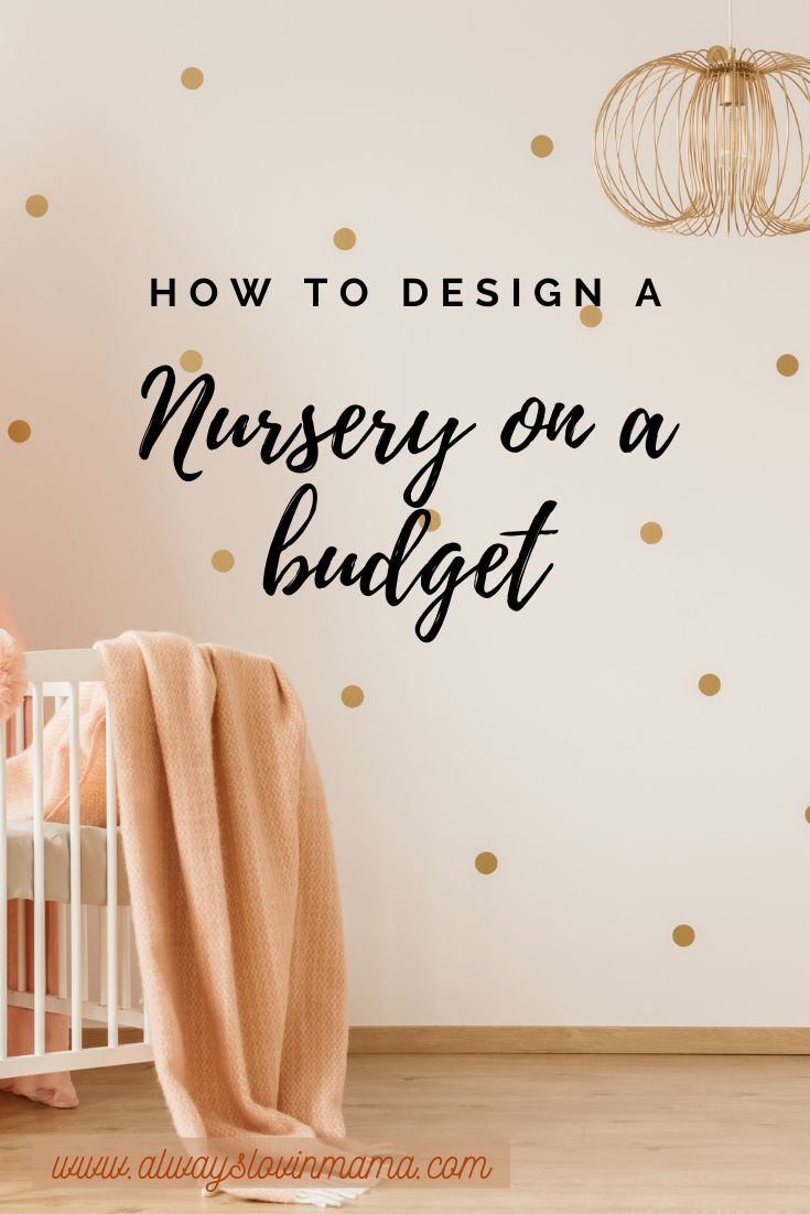 a baby's crib with the words how to design a nursery on a budget