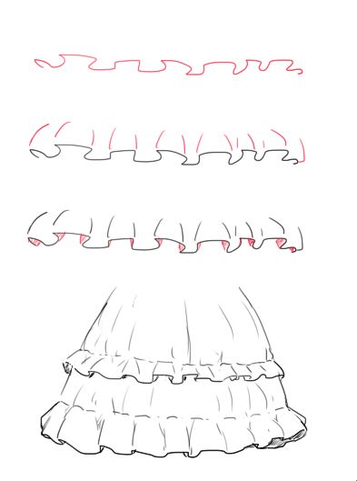 how to draw ruffled skirts step by step with pictures wih easy steps for beginners