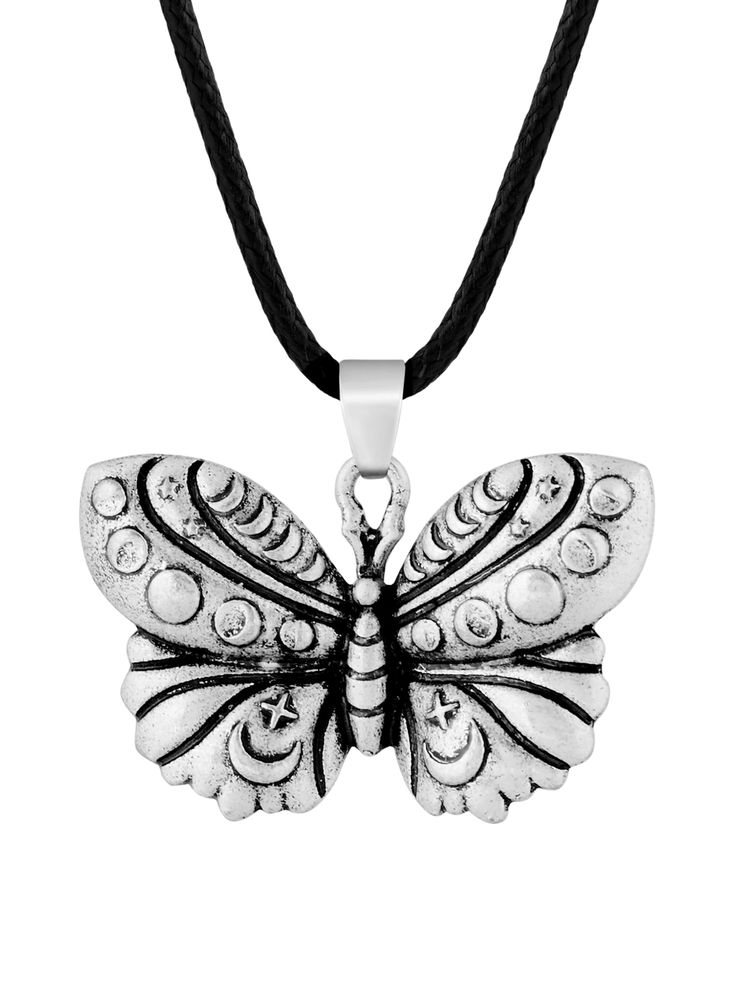 PRICES MAY VARY. Make a fashion statement with this vintage luna moth necklace that adds a touch of mystery and elegance to any outfit Made from high-quality zinc alloy with an antique silver finish, meticulously crafted with intricate details Measures about 1.38 x 0.87 inches (3.5 x 2.2 cm) and arrives ready to wear on a 19.7 inch (50 cm) faux leather cord A stunning piece of moth jewelry that makes a wonderful Valentine's Day, Christmas, birthday, or anniversary gift 100% customer satisfaction Moth Jewelry, Moth Pendant, Moth Necklace, Moth Butterfly, Necklace Moon, Witch Jewelry, Luna Moth, Butterfly Jewelry, Moon Pendant