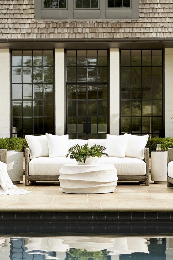 outdoor sofa, patio sofa, oversized patio sofa, large patio sofa, white patio sofa, luxury patio furniture, large cushion patio sofa Outdoor Lounge Seating, Weathered Teak, Lexington Home, Outdoor Couch, Patio Lounge Chairs, Classic Outdoor, Furnishings Design, Teak Frame, Outdoor Coffee Tables