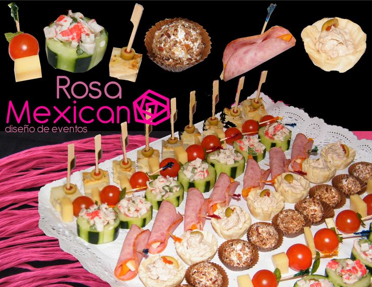 an assortment of appetizers are displayed on a platter