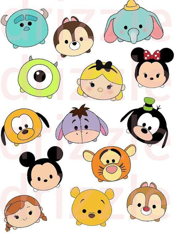 various cartoon characters with different expressions on their faces, including the eyes and ears of each character