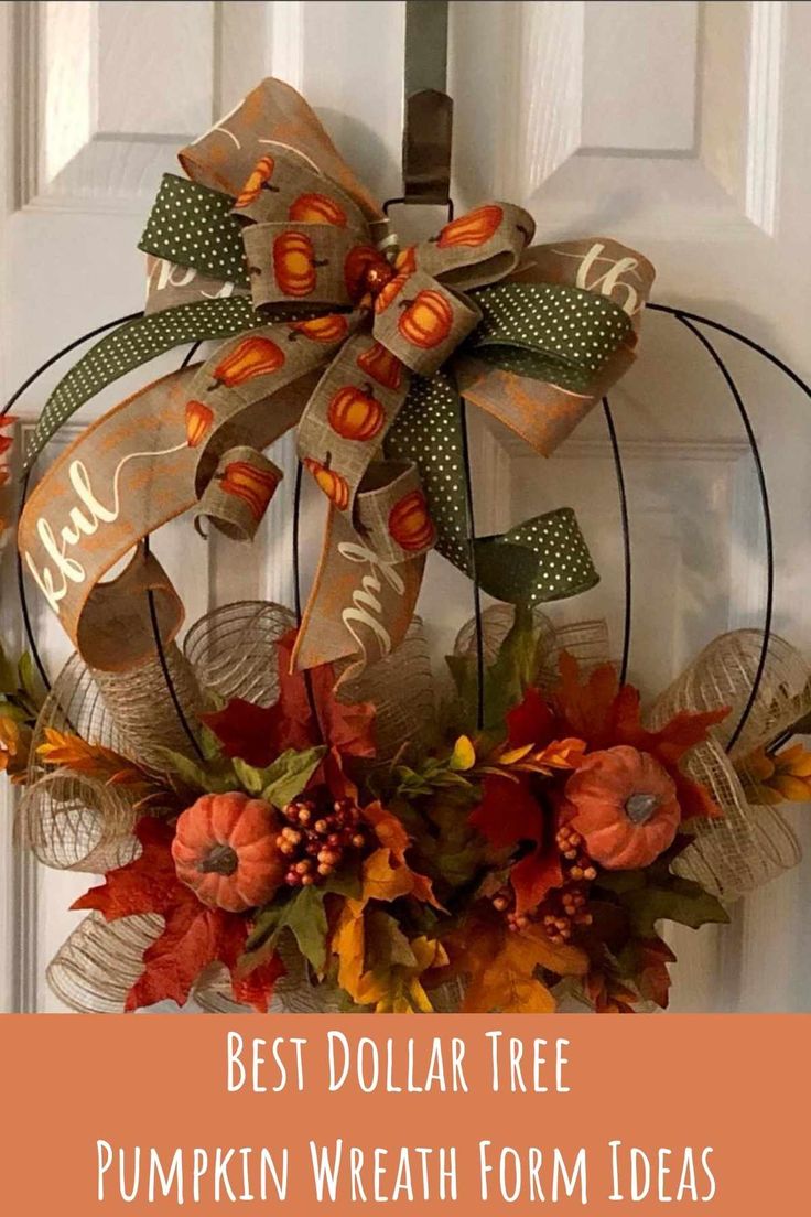 the best dollar tree pumpkin wreath form ideas