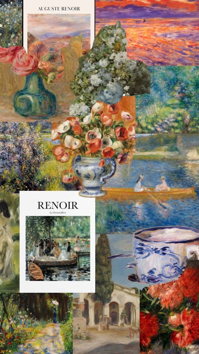 the cover of renoir magazine with paintings and flowers