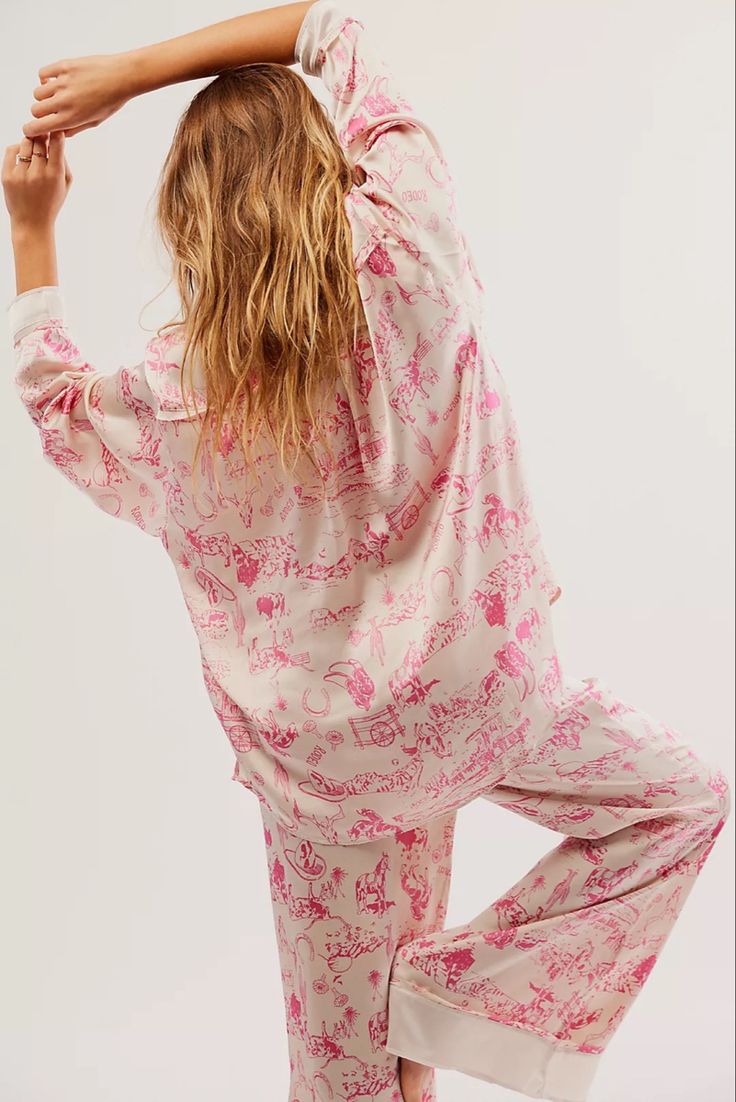 OMG ADD TO CART ASAP ✨🤠 #howdy #cowgirl #pjs #bachelorette #western #giddyup #pajamas #freepeople #westernvibes #spacecowgirl #cowboy #hotpink #pink #disco Follow my shop @theoabode on the @shop.LTK app to shop this post and get my exclusive app-only content! #liketkit #LTKSeasonal #LTKHoliday #LTKGiftGuide @shop.ltk https://liketk.it/4iSyU Silk Pjs For Women, Free People Pajamas, Cozy Pajama Set, Luxury Pajamas For Women, Dainty Pajamas, Girly Pajamas, Free People Lounge, Bridesmaids Pajamas, Feminine Loungewear