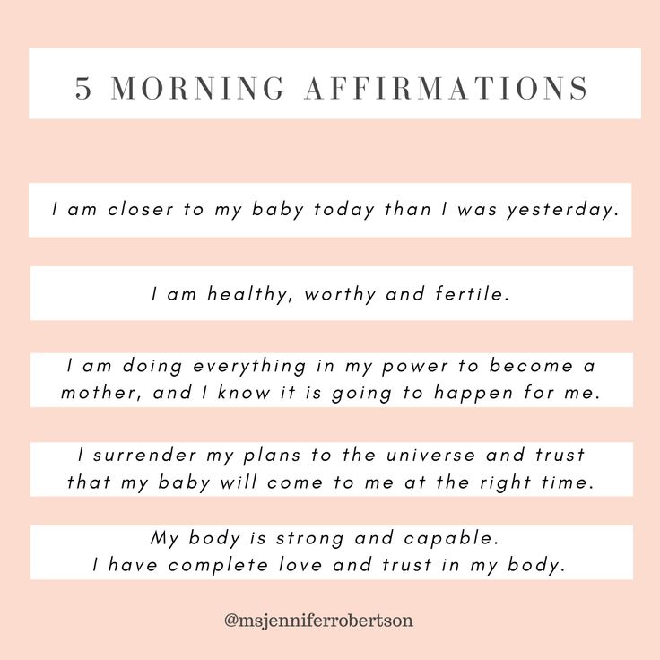 the five morning affirmations for babys