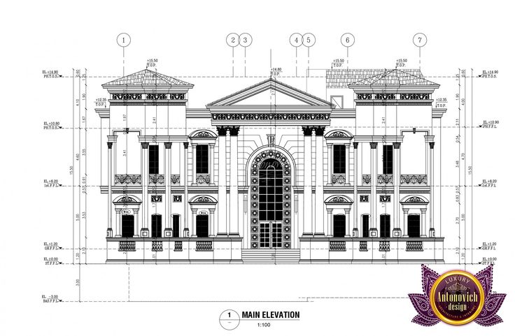 an architectural drawing of the main building