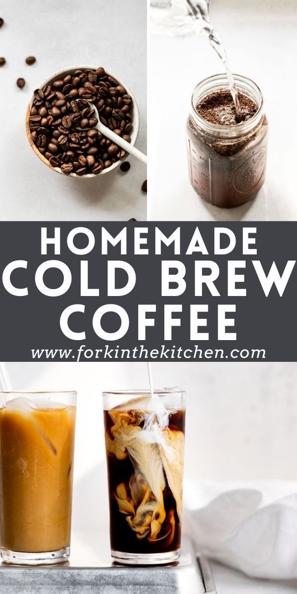 homemade cold brew coffee recipe collage with text overlay