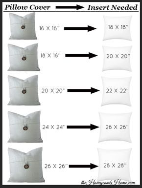 pillows with measurements for each pillow