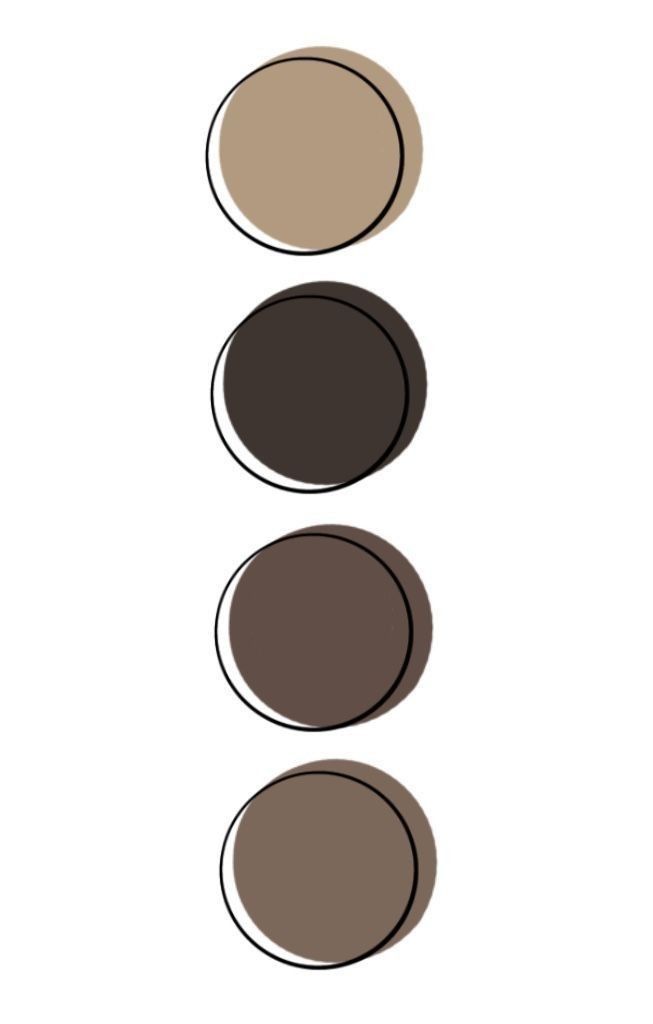 three different shades of brown and beige on a white background with the same color scheme