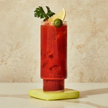 Red Snapper Recipe, Red Snapper Recipes, Botanist Gin, Snapper Recipes, The Botanist, Collins Glass, Tabasco Sauce, Red Snapper, Lemon Wedge