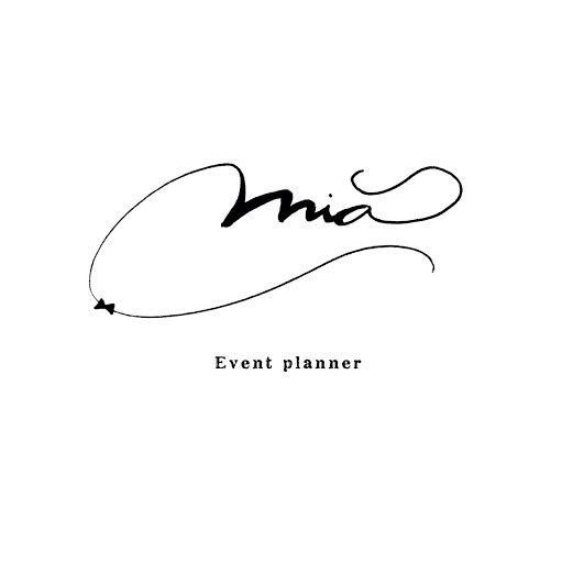 the word event planner written in cursive writing on a white background with black ink