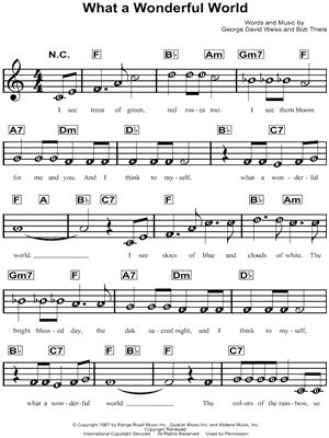 what a wonderful world sheet music