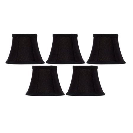 six black lampshades on a white background