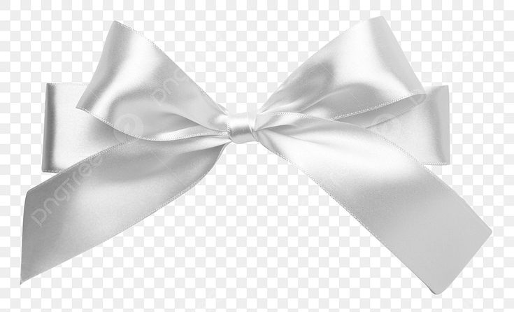 a white bow on a transparent background