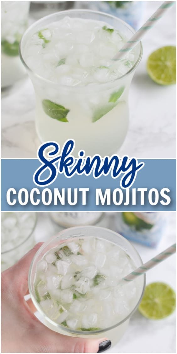 Skinny Coconut Mojito - the ultimate summer drink recipe! Coconut water, rum, limes, and mint! It's low calorie but still so delicious. Coconut Mojitos, Coconut Rum Drinks, Summer Drink Recipe, Coconut Mojito, Low Calorie Cocktails, Food Truck Festival, Summer Drink Recipes, Mojito Recipe, Rum Drinks