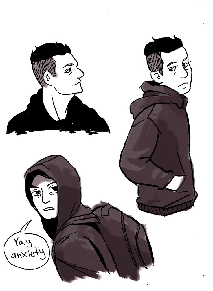 some drawings of people with hoods on