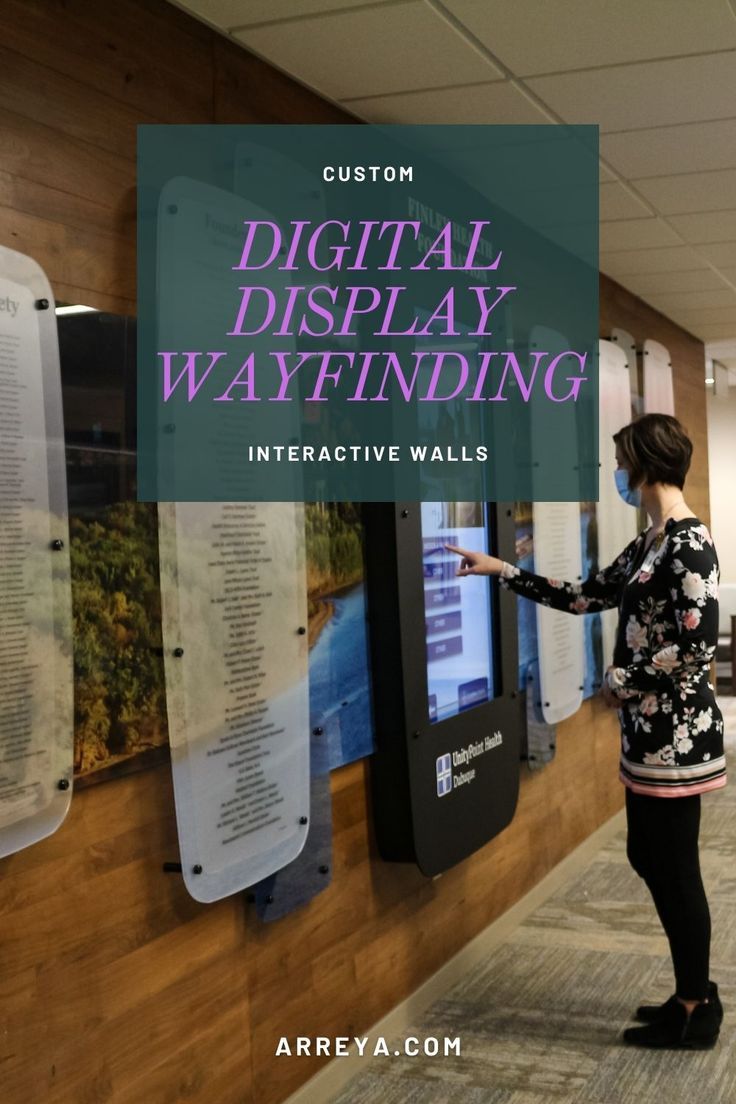 Interactive walls can utilize digital signage wayfinding to streamline navigation. Use touchscreens to provide directions and provide relevant info. Add these interactive digital wayfinding solutions to partner with existing physical wayfinding to create a seamless wayfinding system. Digital Signage Wall, Digital Wayfinding, Donor Recognition Wall, Interactive Touch Screen, Interactive Bulletin Boards, Signage Wayfinding, Donor Recognition, Donor Wall, Office Signage