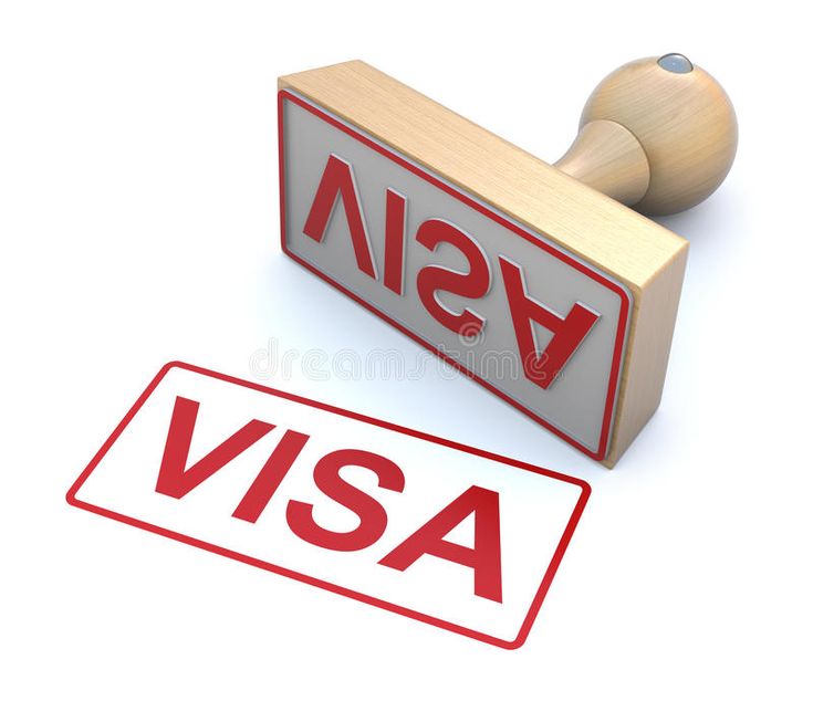 a rubber stamp with the word visa on it next to a rubber stamp that says visa