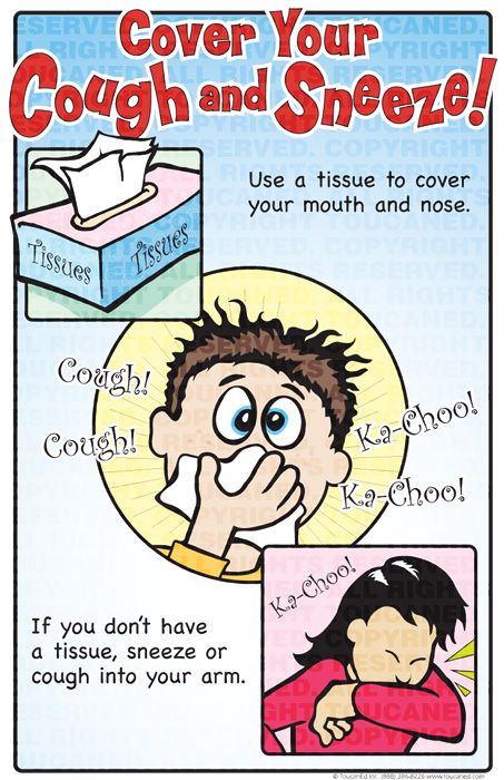 a poster with instructions on how to cover your cough and sneeze for children