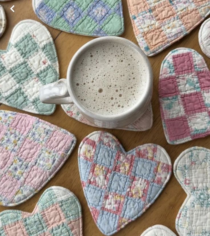 some heart shaped cookies and a cup of coffee