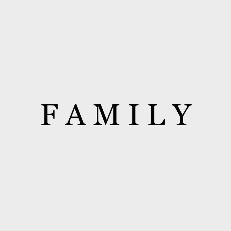 the word family written in black on a white background