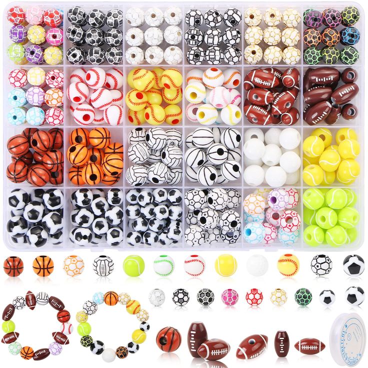 a box filled with lots of different types of beads