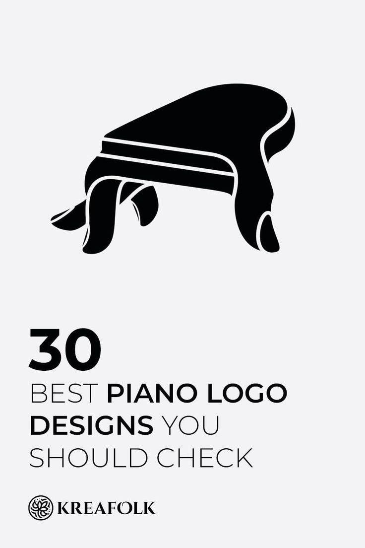 an advertisement for the best piano logo design you should check in black and white colors