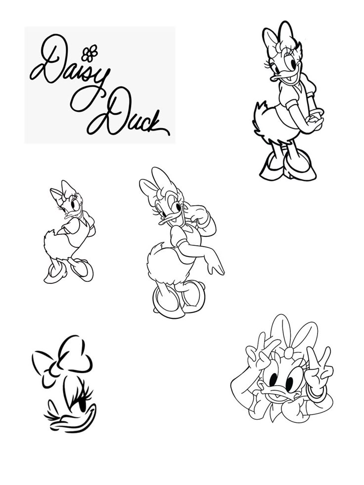 some cartoon characters are drawn in black and white