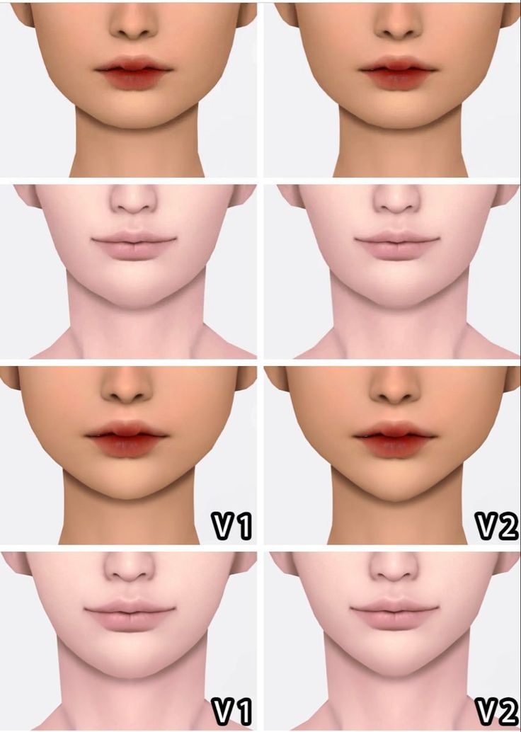 six different views of the face of a woman with various facial shapes and hair colors