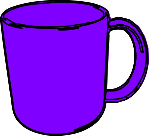 a purple coffee mug is shown on a white background