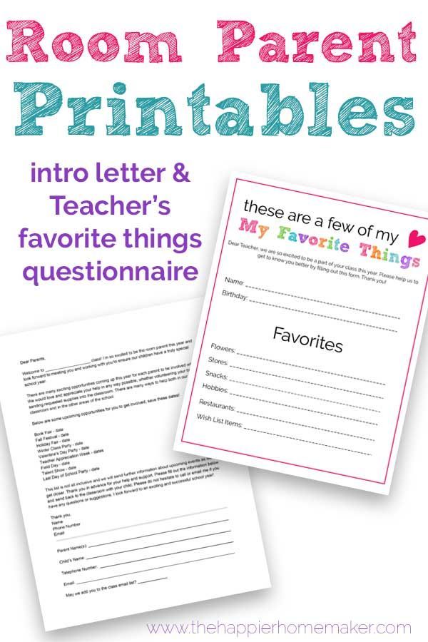 room parent printables for teachers and parents to help them learn how to read