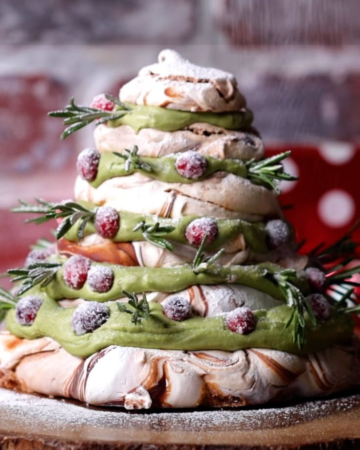 a christmas tree made out of doughnuts and icing