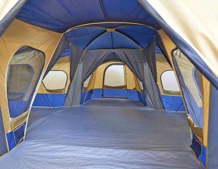 an inside view of a tent with the door open