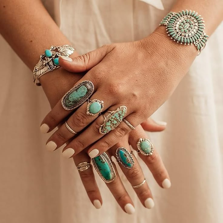 Turquoise Ring Set, Chunky Turquoise Jewelry, Turquoise Jewelry Rings, Turquoise Wedding Rings, Western Fashion Jewelry, Western Rings, Silversmithing Jewelry, Country Jewelry, Jewelry Chunky